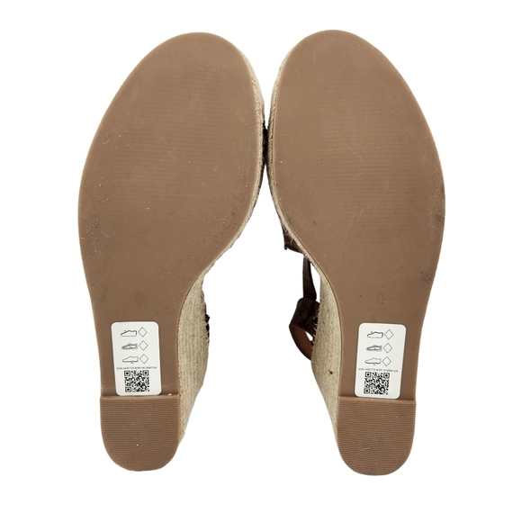 ASOS Design Tanya Brown Mock Crocodile Print Espadrille Wedge Sandals Size 10 - Picture 9 of 10